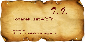 Tomanek István névjegykártya